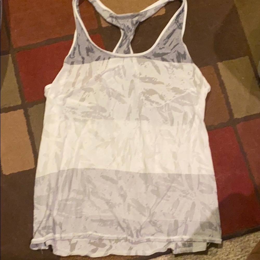 White and grey workout tank top